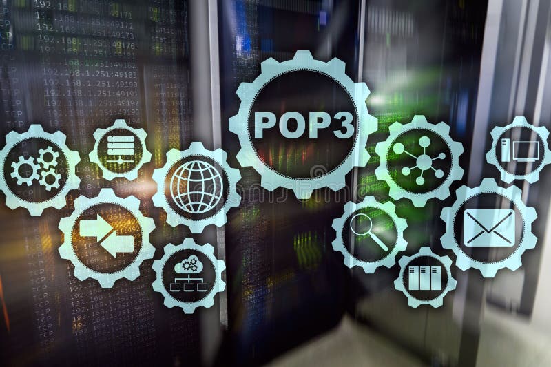 POP3. Post Office Protocol Version 3. Standard Internet Protocol on  Datacenter Background. Stock Illustration - Illustration of data,  information: 144156546