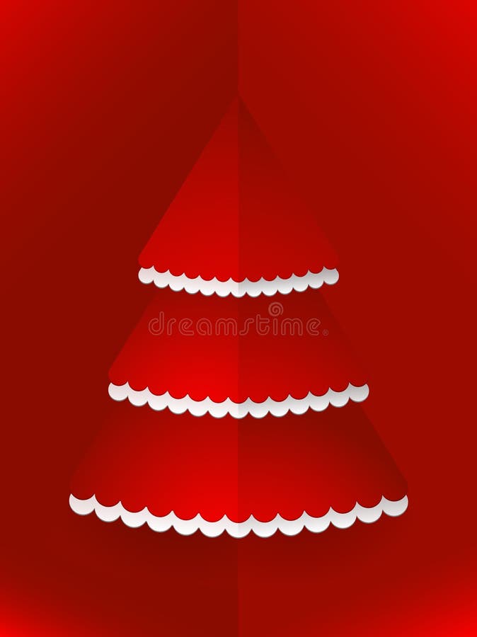 Pop up Christmas tree red stock vector. Illustration of celebration