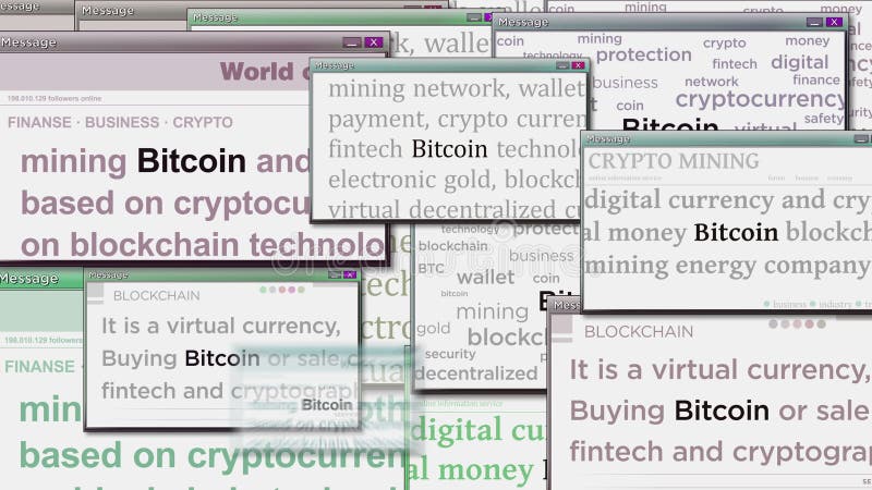 Pop-up-Fenster mit Bitcoin-Kryptowährung nahtlos gedeckte Animation vektor abbildung