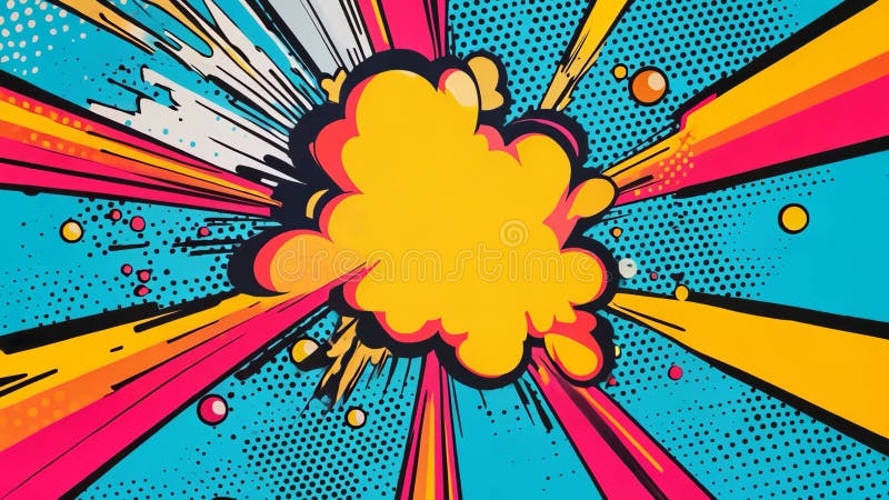 Popart abstrakte dynamische Message Copy Space Hintergrund ai generierten Video-Konzept stock abbildung
