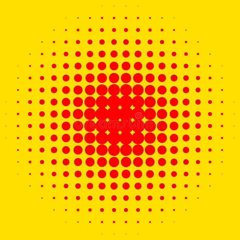 Popart, halftone pattern, background. Yellow and red, duotone ba