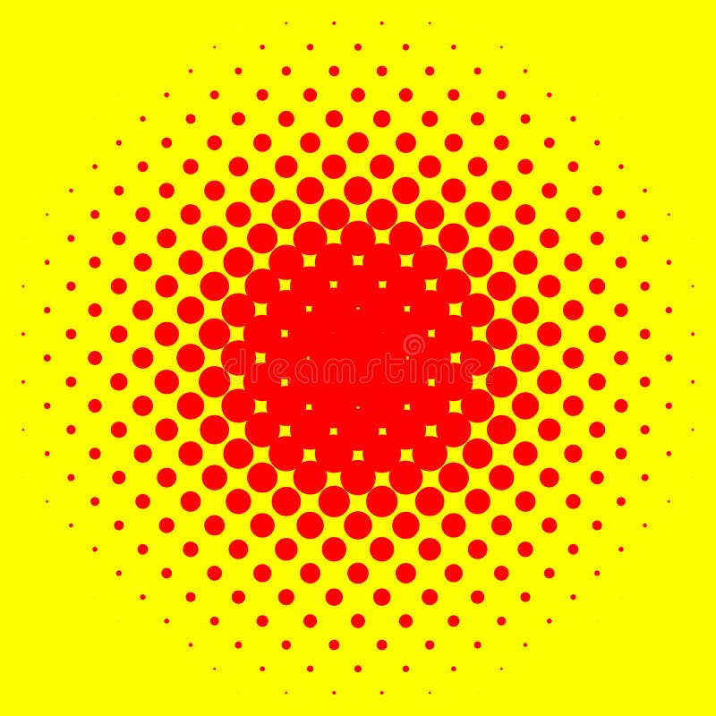 Popart, halftone pattern, background. Yellow and red, duotone ba