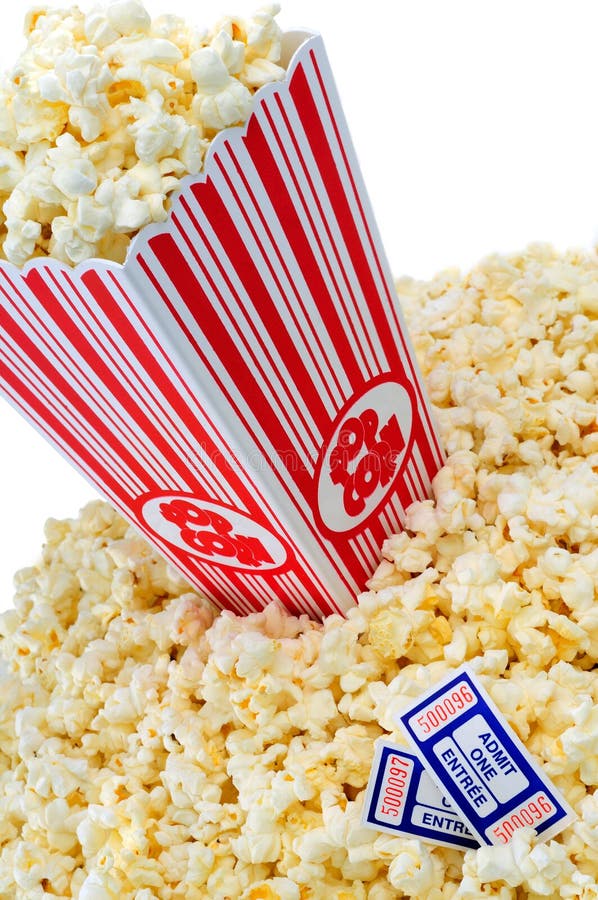 Popcorn Container Overflowing With Popcorn Stock Photo Image of healthy, salty 20846668
