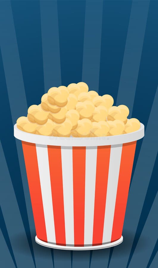 Popcorn Bag Concept Banner, Cartoon Style Stock Vector Illustration