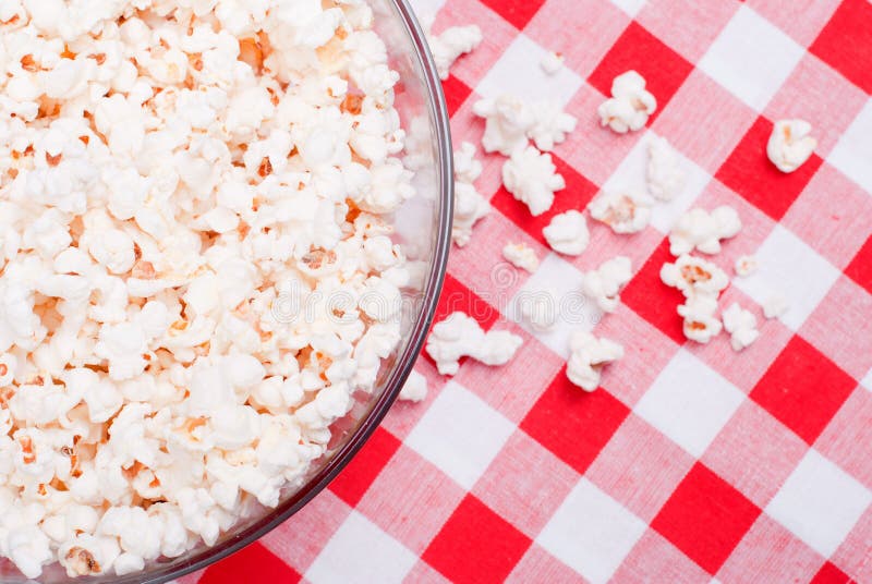 Popcorn in a Bowl on the Table Top View Stock Image Image of bowl