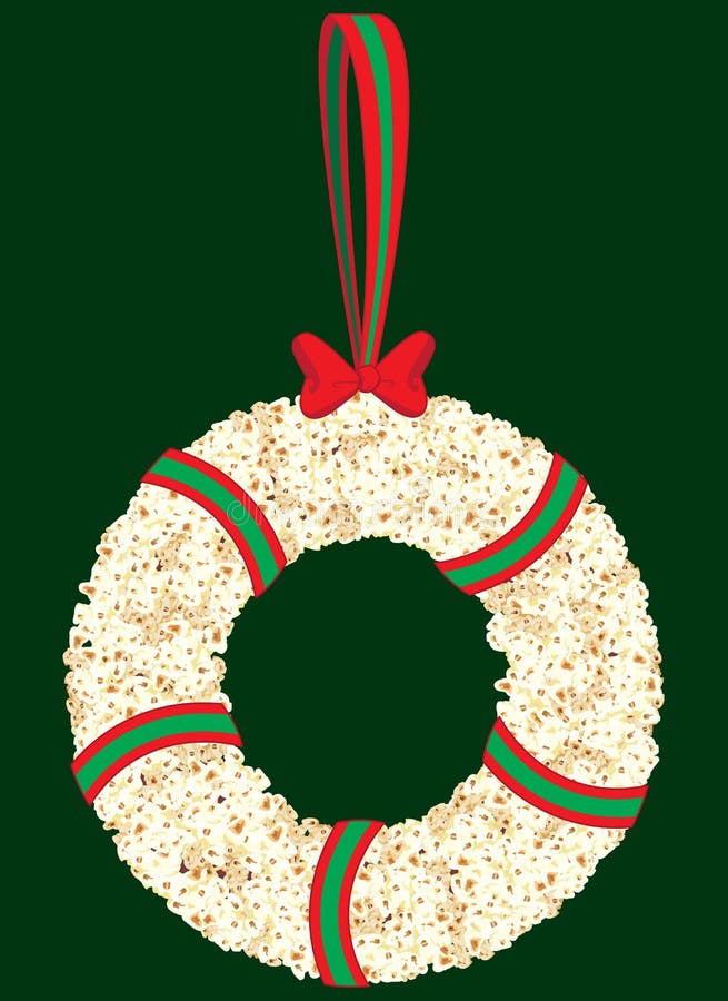 Popcorn Christmas Wreath Illustration