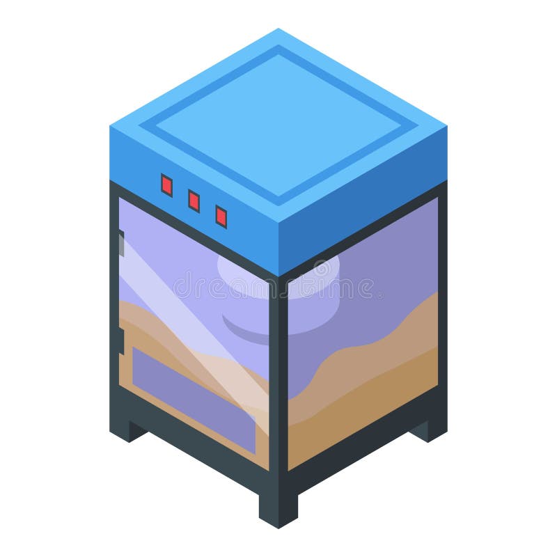 Popcorn cube maker machine icon, isometric style vector illustration