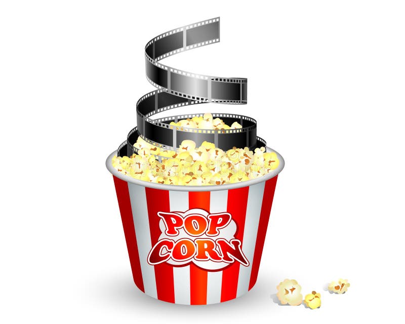 Popcorn en film stock illustratie Popcorn en film stock illustratie