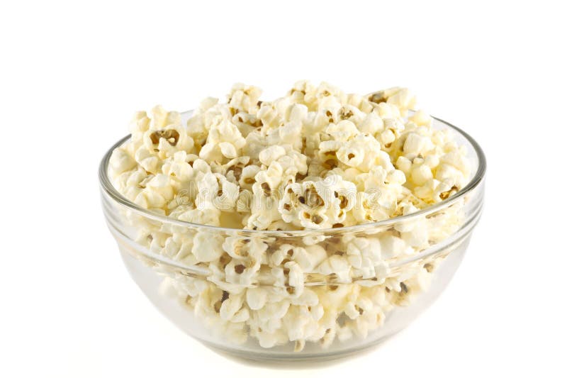 Popcorn in glass bowl. stock photo. Image of popcorn 48012570
