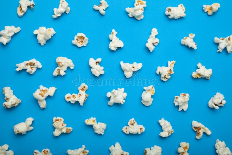 Popcorn pattern on blue background royalty free stock images Popcorn pattern on blue background royalty free stock images