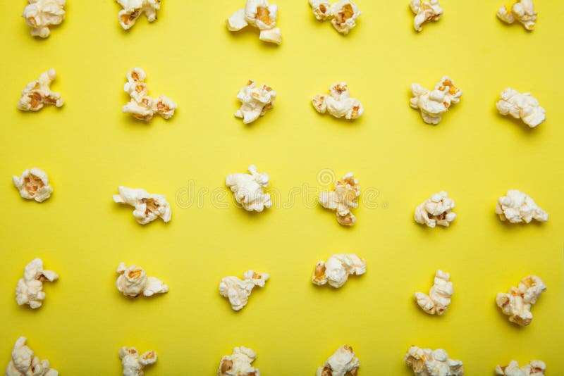 Popcorn pattern on yellow background royalty free illustration Popcorn pattern on yellow background royalty free illustration
