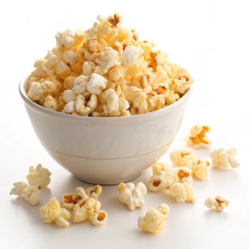 Popcorn-Schüssel isoliert auf weißem Hintergrund vektor abbildung