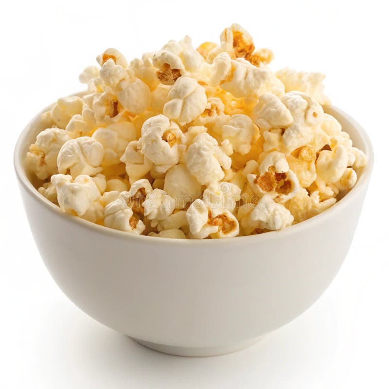 Popcorn-Schüssel isoliert auf weißem Hintergrund vektor abbildung