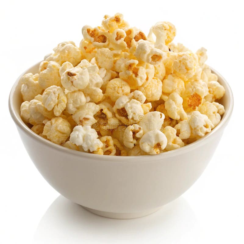 Popcorn-Schüssel isoliert auf weißem Hintergrund vektor abbildung