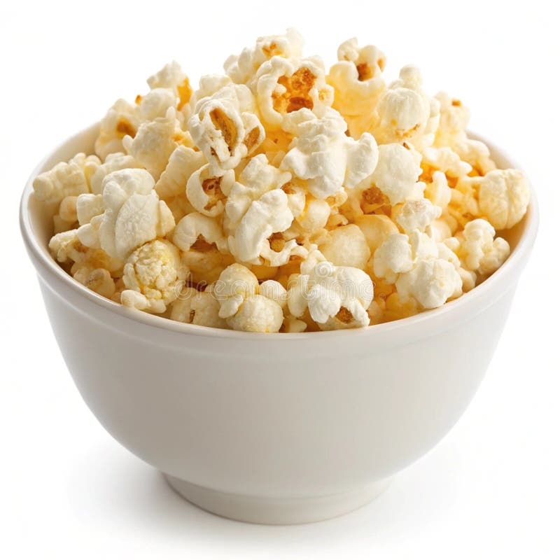 Popcorn-Schüssel isoliert auf weißem Hintergrund vektor abbildung