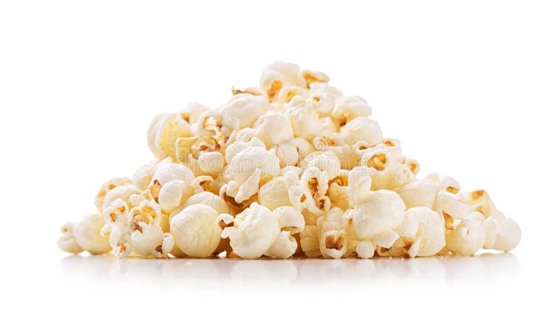 Popcorn su fondo bianco