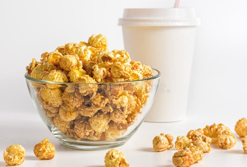 Popcorn on the table stock image. Image of snack, table 85939301