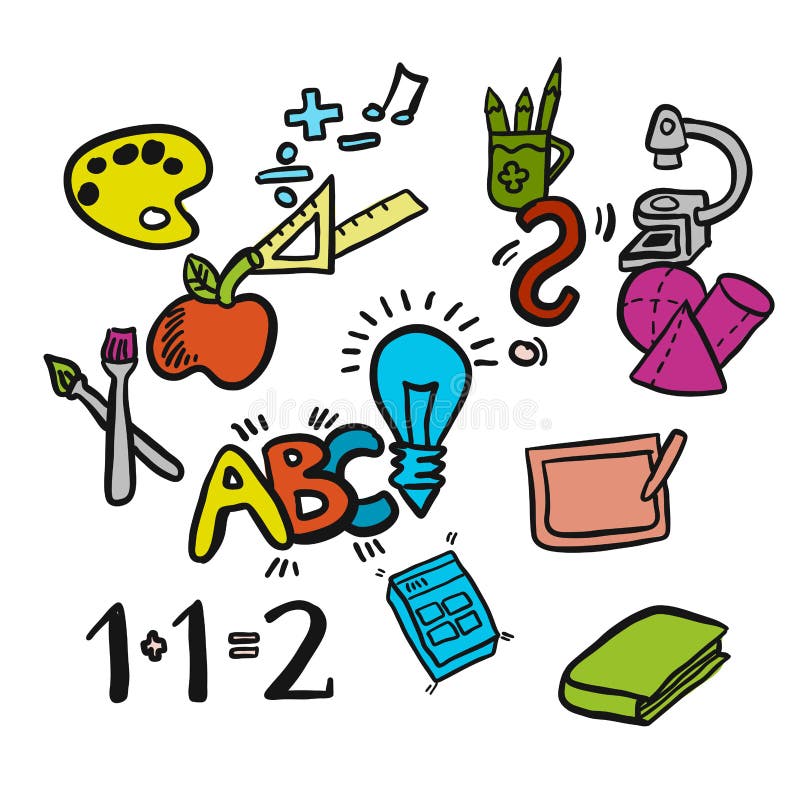 Popiera szkoły Barwiący Doodles royalty ilustracja Popiera szkoły Barwiący Doodles royalty ilustracja