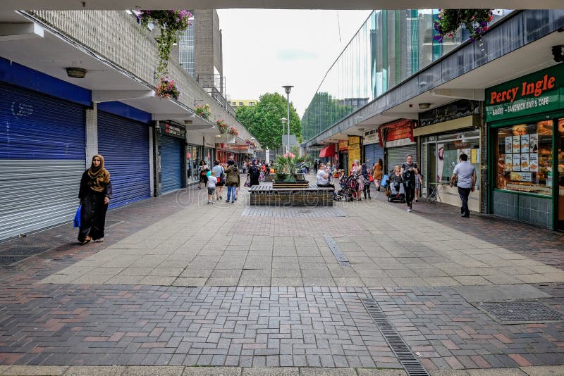 Poplar, London, UK - July 16, 2017: Vesey Path, Chrisp Street on