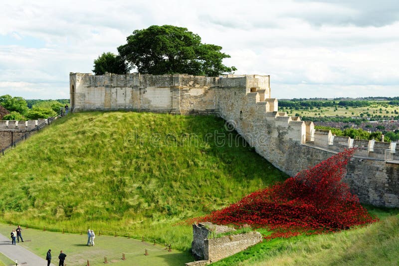 Poppies Wave sculpture at Lincoln castle, Lincoln, England