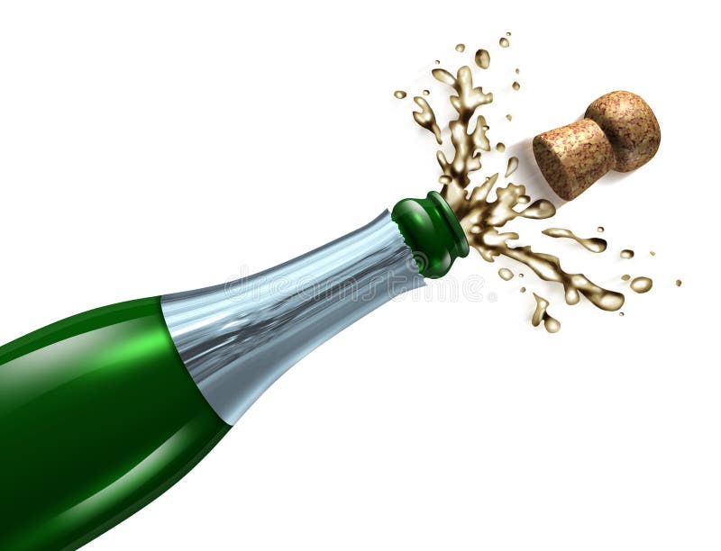 Popping the Cork stock illustration. Illustration of elegance 22594012