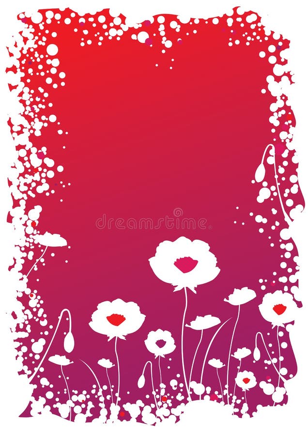Poppy border stock vector. Illustration of frame, outline 12847115