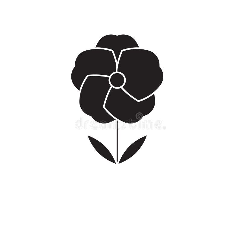 Poppy Flower Black Vector Concept Icon. Poppy Flower Flat Illustration ...