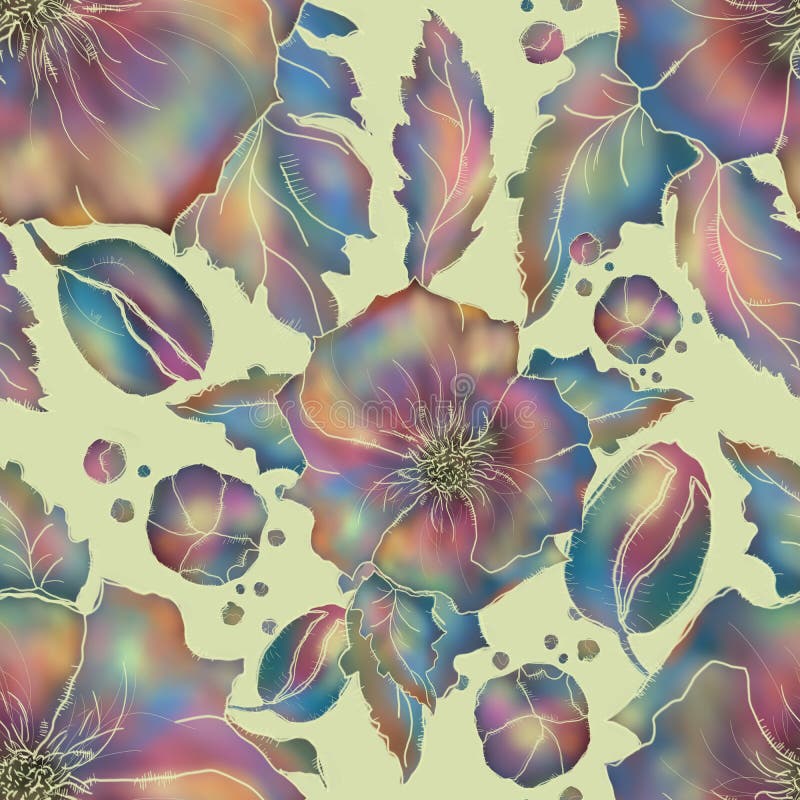 Poppy. Seamless Flowers pattern for textile or wallpaper. stock illustration Poppy. Seamless Flowers pattern for textile or wallpaper. stock illustration