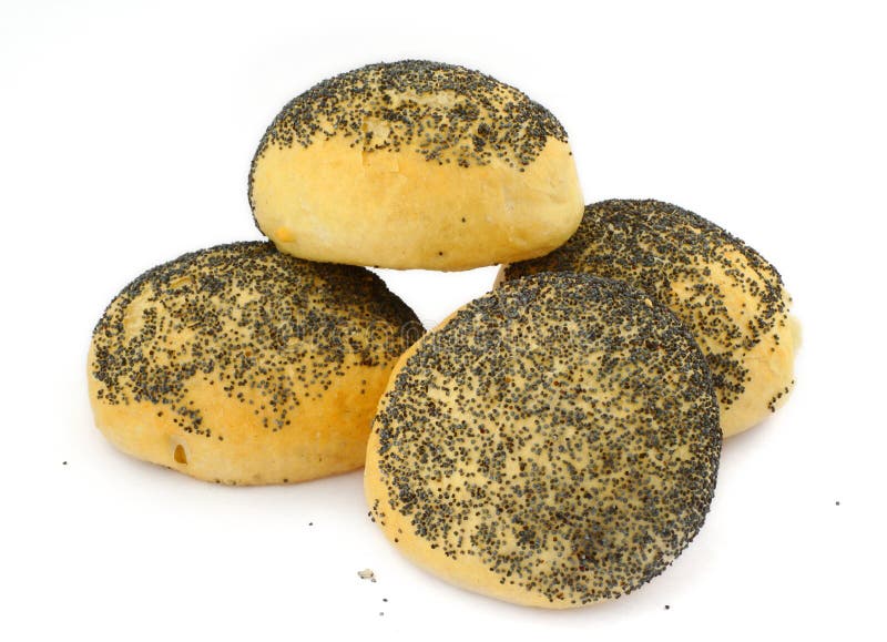 Poppy seed bread rolls stock photo. Image of detail, pile 2431202