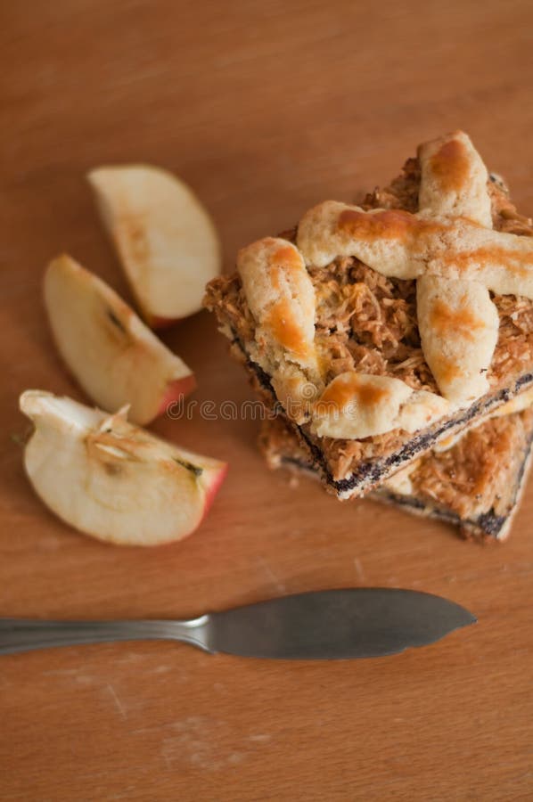 Poppy Seed Pie with Apples stock image. Image of dieting 42057987