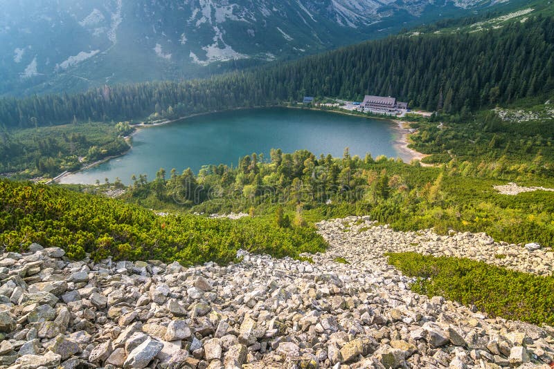 The Popradske pleso, mountain lake in High Tatras National Park