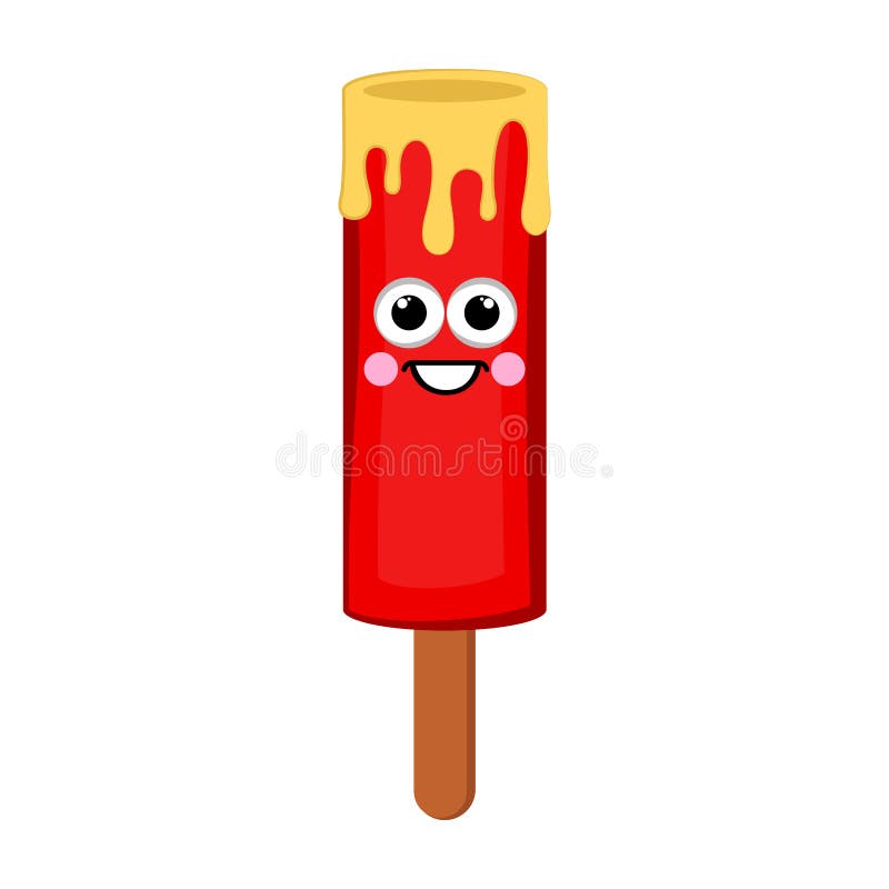 Happy popsicle emoticon stock vector. Illustration of food 115766939