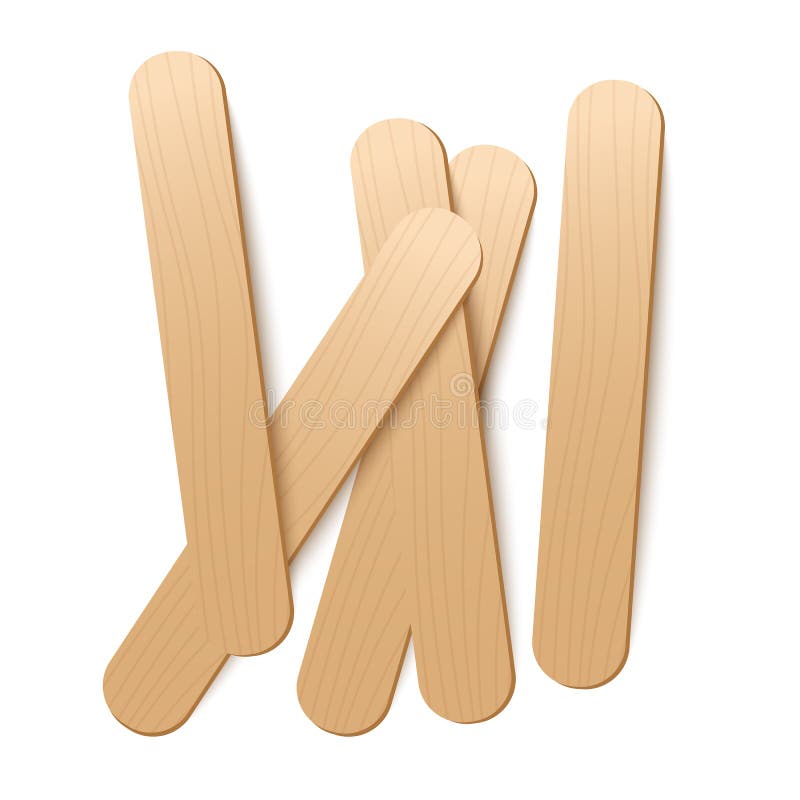 Popsicle Wood Sticks in Realistic Vector Illustration Isolated on White  Stock Illustration - Illustration of realistic, product: 253243946