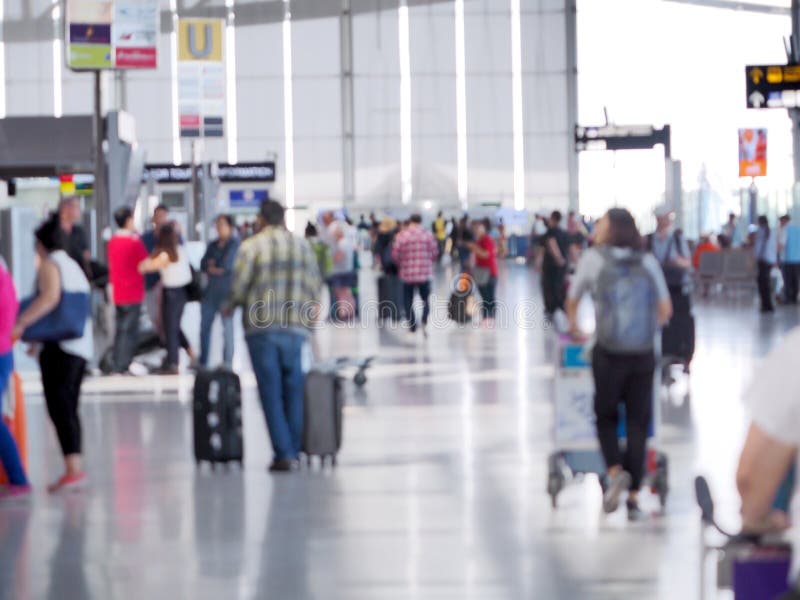 Popular airport flights are popular. And there are many people to use the service. This image is blurry. Popular airport flights are popular. And there are many royalty free stock photography Popular airport flights are popular. And there are many people to use the service. This image is blurry. Popular airport flights are popular. And there are many royalty free stock photography