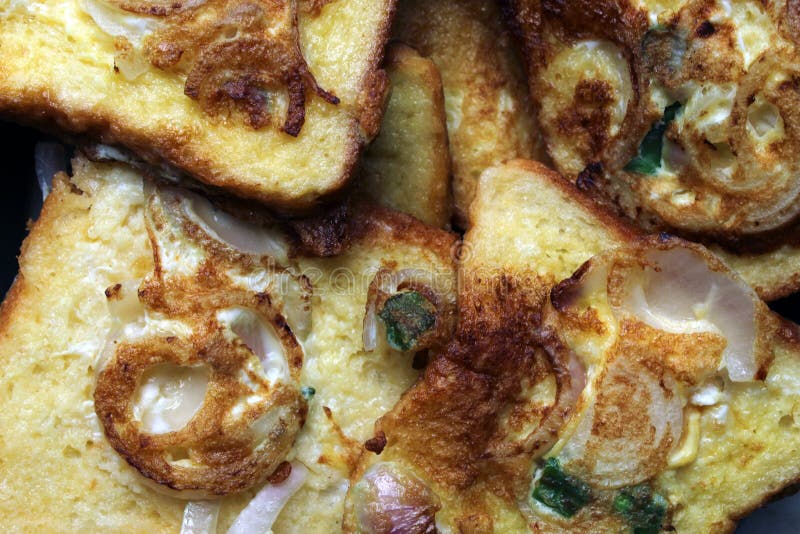 Popular Indian Breakfast or Snack `Bread Toast with Egg` or `Bread