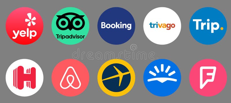 Popular online travel app editorial image. Illustration of book ...