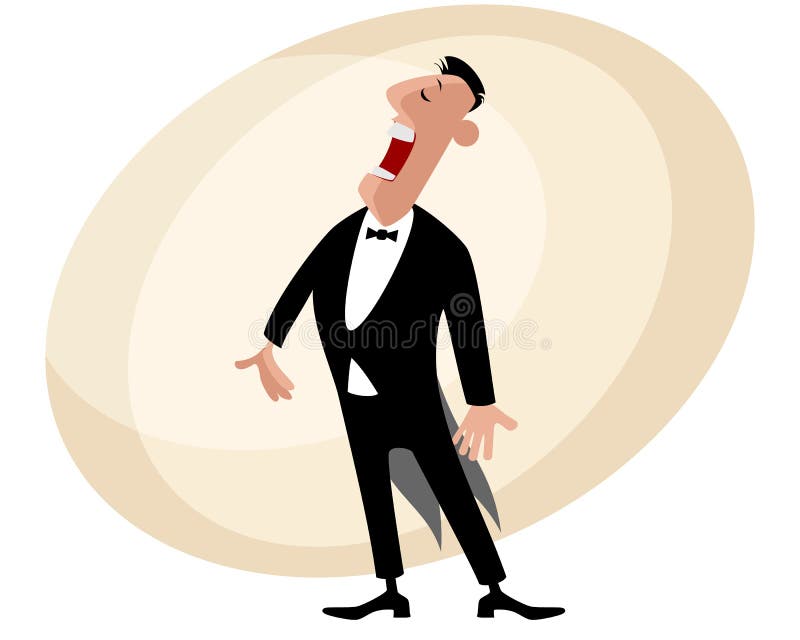 Popular opera singer stock illustration