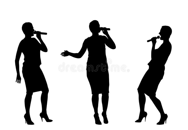 Singer As a Silhouette Illustration - Beautiful Wallpaper Stock Image ...