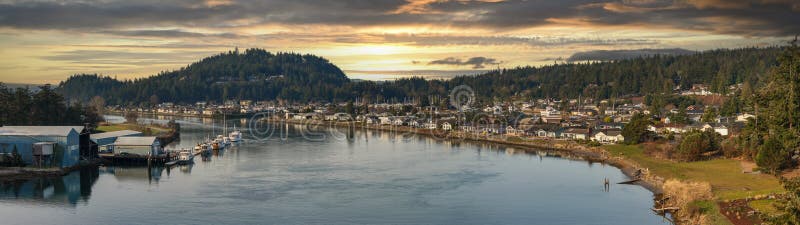 Skagit Valley`s Historic Town of La Conner, Washington.