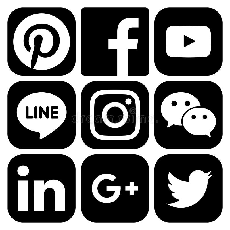 Popularne czarne ogólnospołeczne medialne ikony