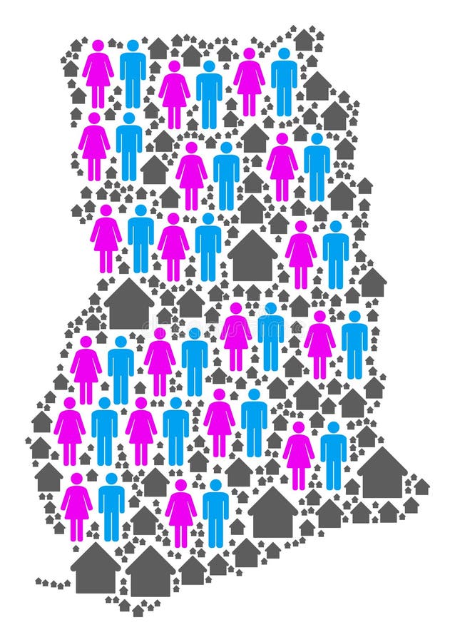 Demographics Ghana Map stock vector. Illustration of male 118742403
