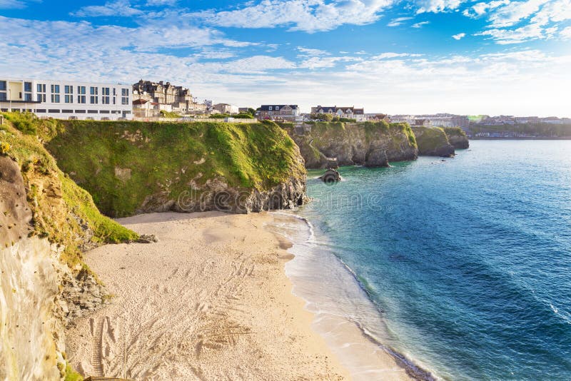 Populäre Küste Newquay Atlantik, Großbritannien lizenzfreie stockfotografie Populäre Küste Newquay Atlantik, Großbritannien lizenzfreie stockfotografie