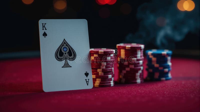 Popă de pică cu jetoane de poker stock image