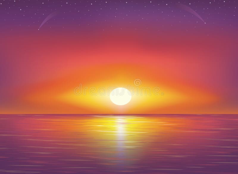 Por do sol bonito. ilustração stock