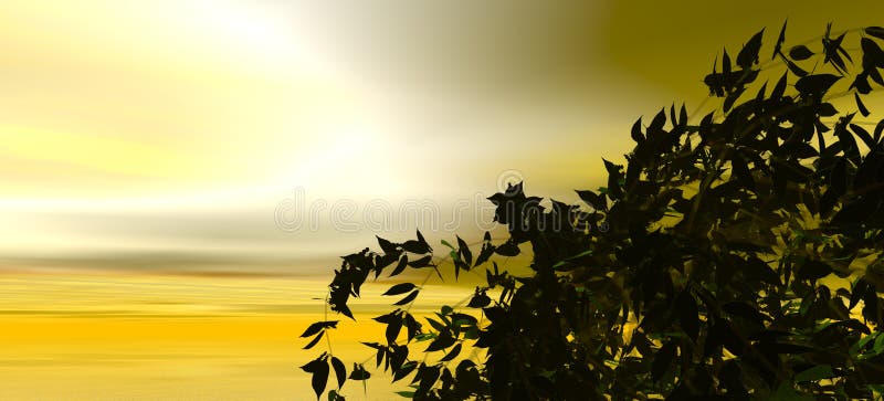 Por do sol bonito ilustração stock
