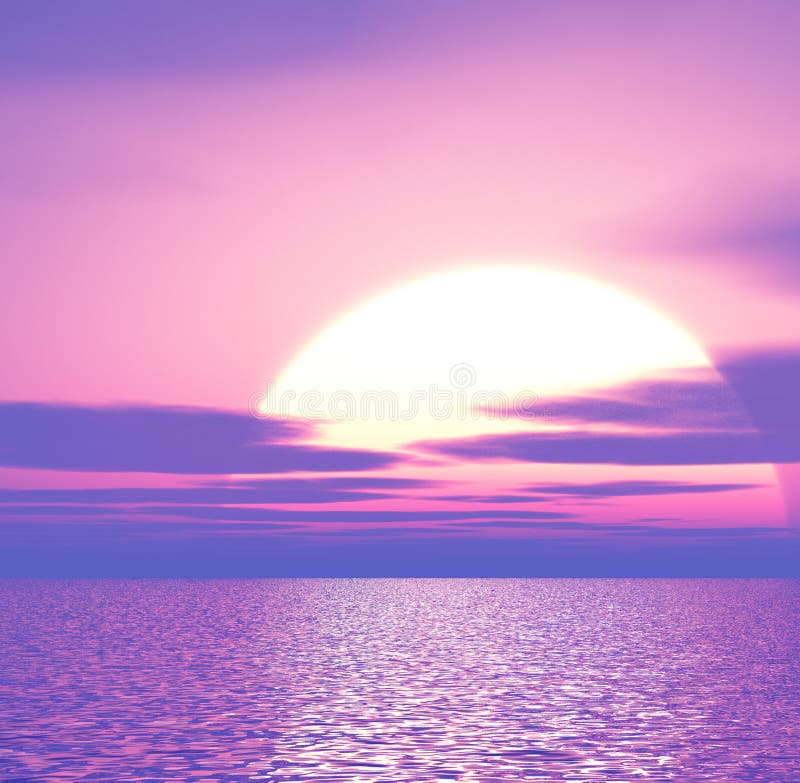 Por do sol bonito ilustração stock