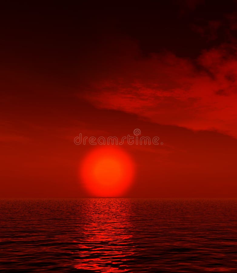 Por do sol bonito ilustração do vetor