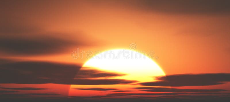 Por do sol bonito ilustração do vetor