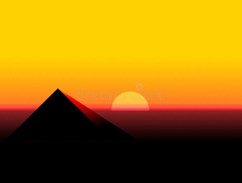 A pyramid silhoutte from a desert sunset. A pyramid silhoutte from a desert sunset.