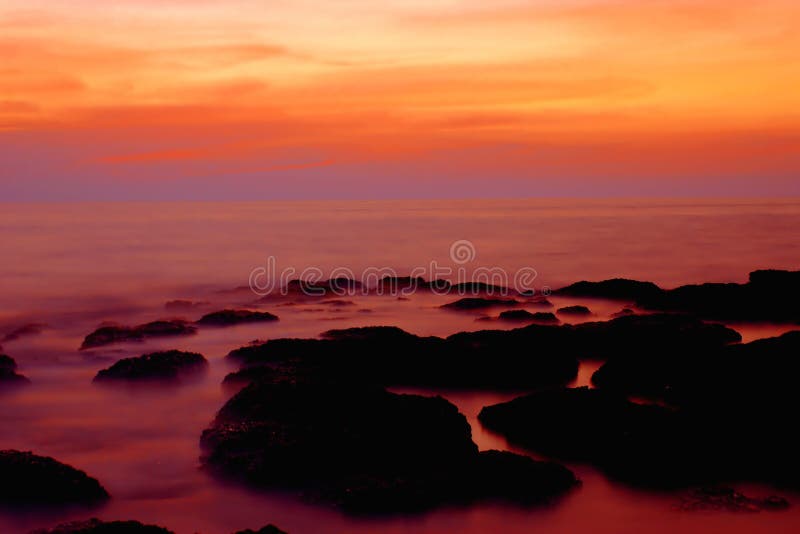 Por do sol em Goa, India. imagem de stock royalty free Por do sol em Goa, India. imagem de stock royalty free